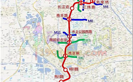 天津地铁13号线线路图、工期披露